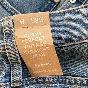 NWT Madewell Curvy Perfect Vintage Jeans with Magic Pockets